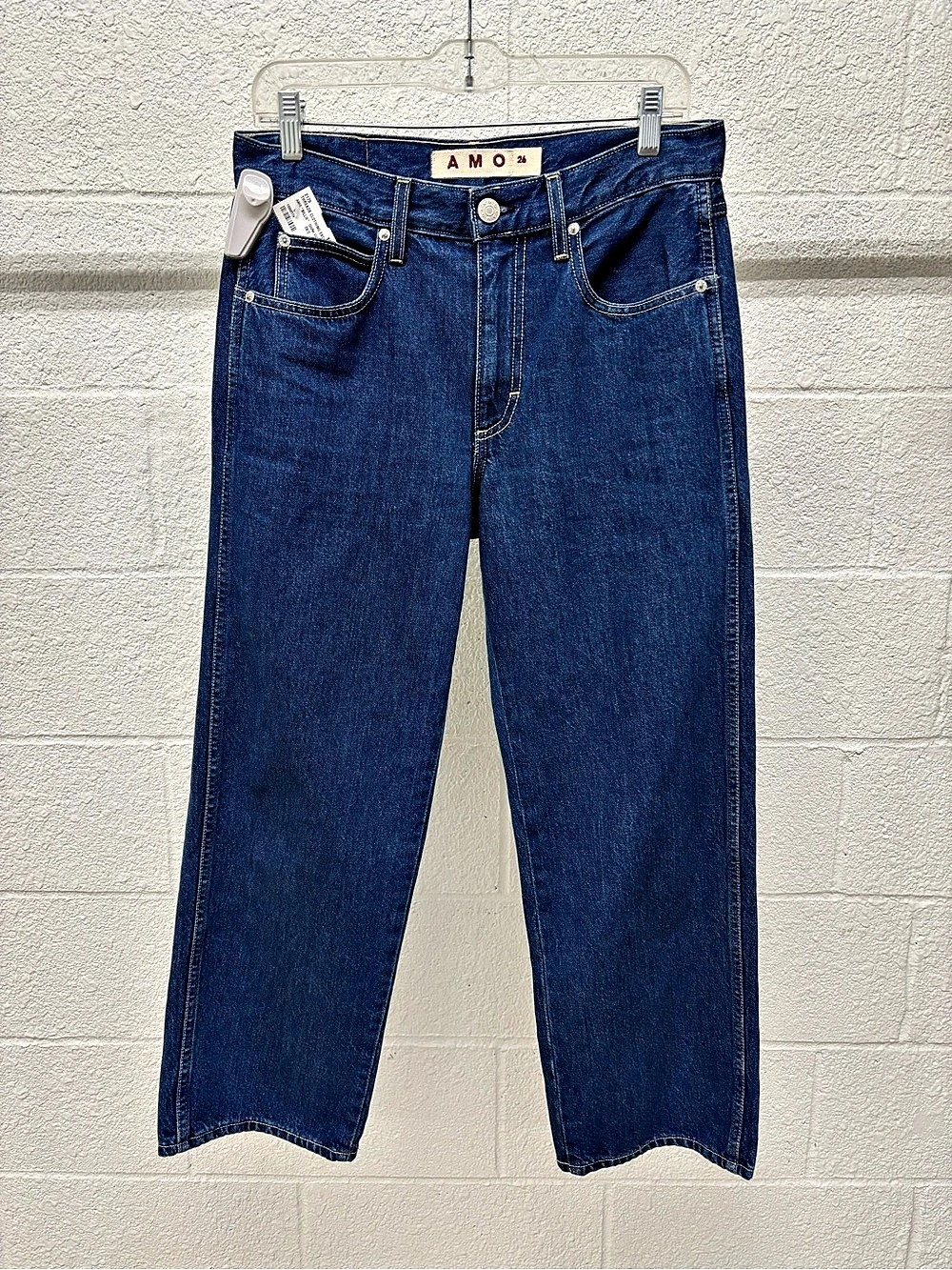 AMO Women's Billie Wide Straight Leg Jeans in Dark Wash